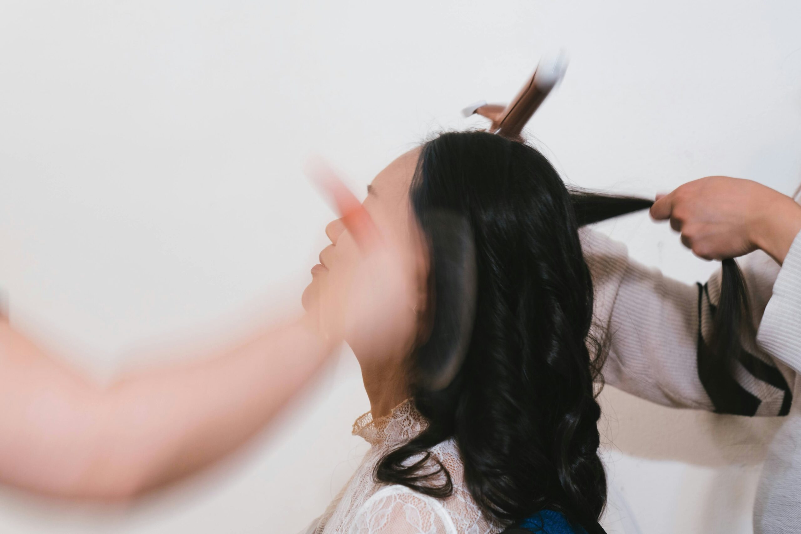 Demonstration of securing a hair crown properly